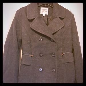 NWT Marilyn & Me Gray Double Breasted Coat